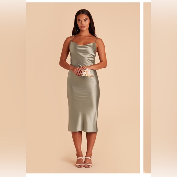 NWT birdy grey Lisa satin midi dress - Picture 1 of 4